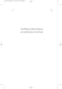 The Webster-Hayne Debate on the Nature of the Union