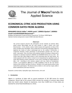 ECONOMICAL CITRIC ACID PRODUCTION USING