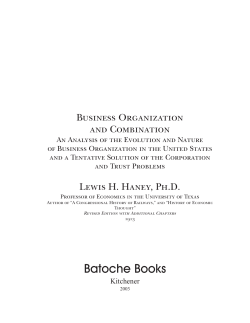 Business Organization and Combination