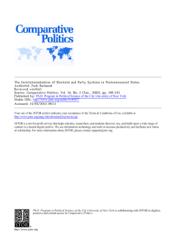 The Institutionalization of Electoral and Party Systems in