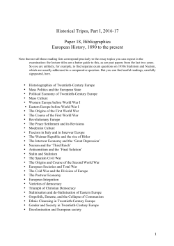 Historical Tripos, Part I, 2016-17 Paper 18, Bibliographies European
