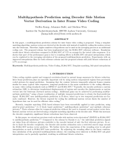 Multihypothesis Prediction using Decoder Side Motion Vector