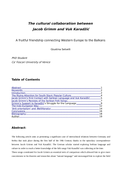 The cultural collaboration between Jacob Grimm and Vuk