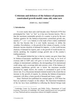 Criticisms and defences of the balance-of-payments