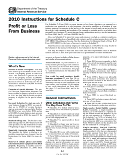 2010 Instruction 1040 Schedule C