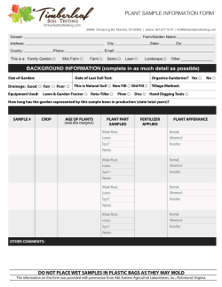 PLANT SAMPLE INFORMATION FORM