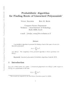 Probabilistic Algorithm for Finding Roots of Linearized Polynomials
