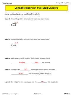 Long Division with Two-Digit Divisors