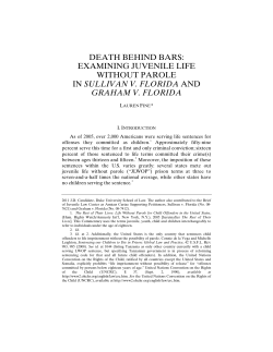 Death Behind Bars: Examining Juvenile Life Without Parole in