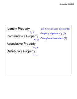 Identity Property Commutative Property Associative Property