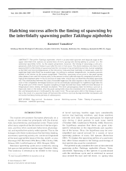 Hatching success affects the timing of spawning by the intertidally