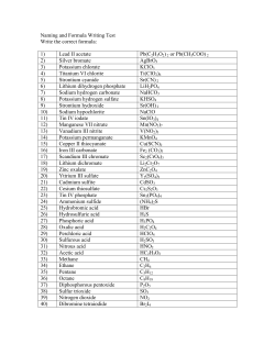 Naming and Formula Writing Test