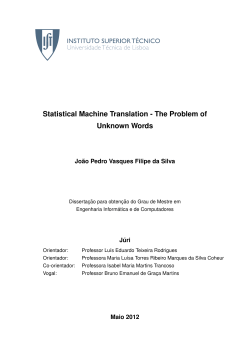 Statistical Machine Translation - The Problem of - INESC-ID