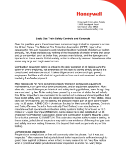 Basic Gas Train Safety Controls and Concepts Over the past few