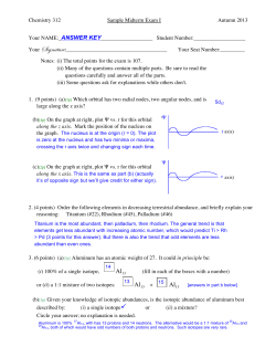 Chem312 Au13 Sample Midterm 1 Answer Key