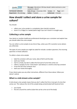 How should I collect and store a urine sample for culture?