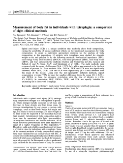 Measurement of body fat in individuals with tetraplegia