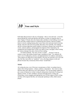 10 Tone and Style - Cengage Learning