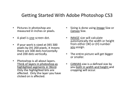 Notes for Photoshop Basics - Faculty of Social Science