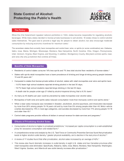 State Control of Alcohol: Protecting the Public`s