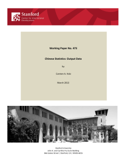 Chinese Statistics: Output Data - Stanford Center for International