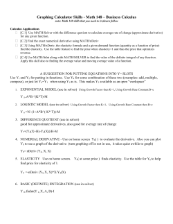 Calculator Topics for Math 140