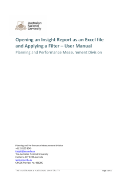 Opening an Insight Report as an Excel file and - Services