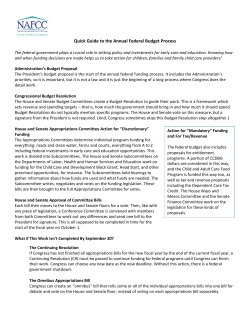 Quick Guide to the Annual Federal Budget Process