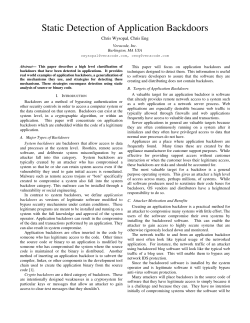 Static Detection of Application Backdoors