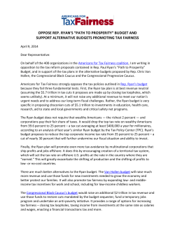 oppose rep. ryan`s &ldquo;path to prosperity&rdquo;