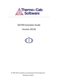 DICTRA Examples Guide Version 2015b - Thermo