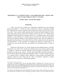 RETHINKING U.S. ANTITRUST POLICY AND ADMINISTRATION