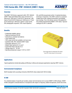 T492 Series MIL&ndash;PRF&ndash;55365/8 (CWR11 Style)