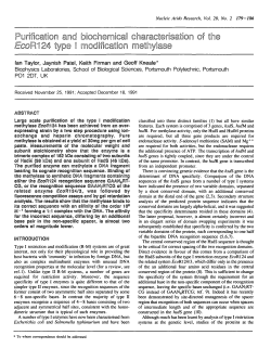 Purification and biochemical characterisation of the Eco R124 type I