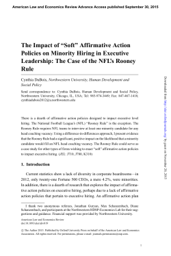 The Impact of &ldquo;Soft&rdquo; Affirmative Action Policies on Minority Hiring in