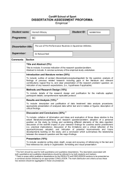 DISSERTATION ASSESSMENT PROFORMA: Empirical
