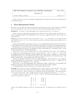 Lecture 15 1 Zerodimensional ideals