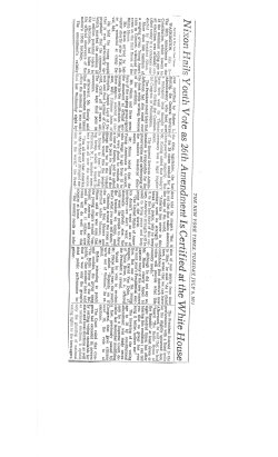 Nixon Hails Youth Vote as 26th Amendment Is Certified at the White