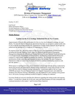 Update: Nye County US Ecology Fire 10-19-15