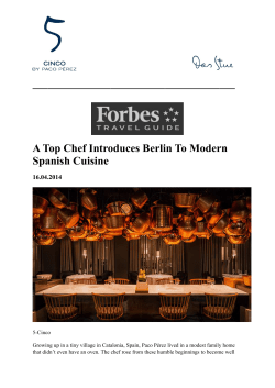 A Top Chef Introduces Berlin To Modern Spanish Cuisine