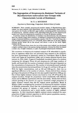 The Segregation of Streptomycin-Resistant Variants