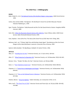 1910 Fires - Bibliography - The Forest History Society