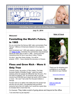 Foretelling the World`s Future, in 1965 Floss and Grow Rich &ndash; Were