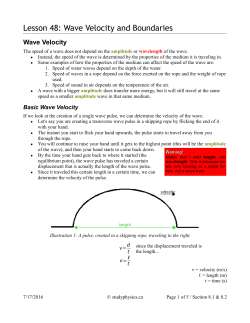 Lesson 48: Wave Velocity and Boundaries