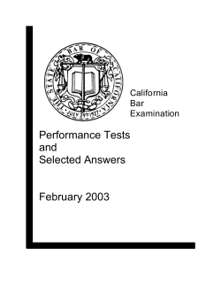 Performance Tests and Selected Answers February 2003