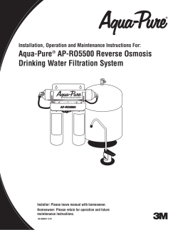 Aqua-Pure&reg; AP-RO5500 Reverse Osmosis Drinking Water Filtration