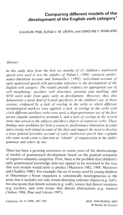 Comparing different models of the development of the English verb