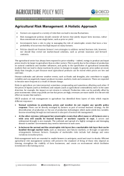 Agricultural Risk Management: A Holistic Approach