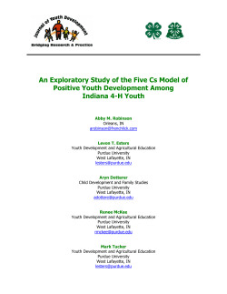 An Exploratory Study of the Five Cs Model of Positive Youth