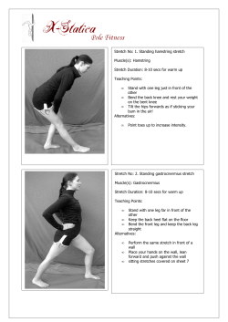 Stretch No: 1. Standing hamstring stretch Muscle(s): Hamstring